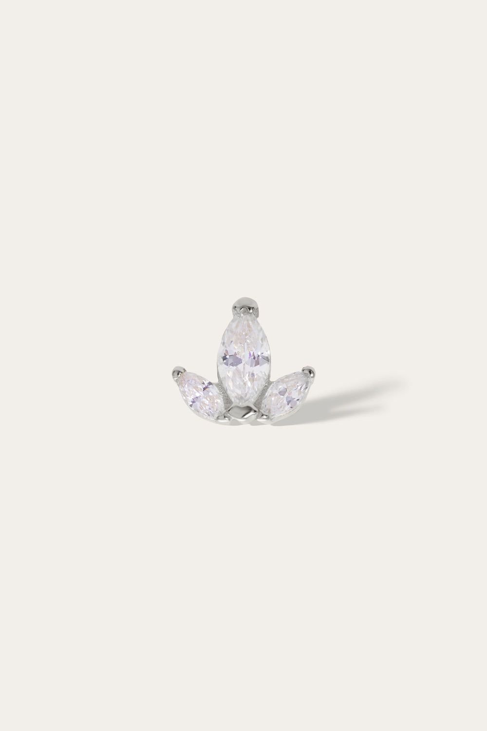 Mini Lotus sterling silver stud earring