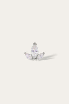 Mini Lotus sterling silver stud earring