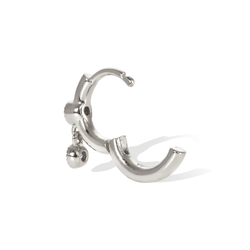 Simple shaker sterling silver huggie