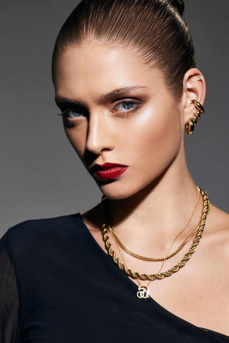 Gothic Initial Gold Vermeil Necklace