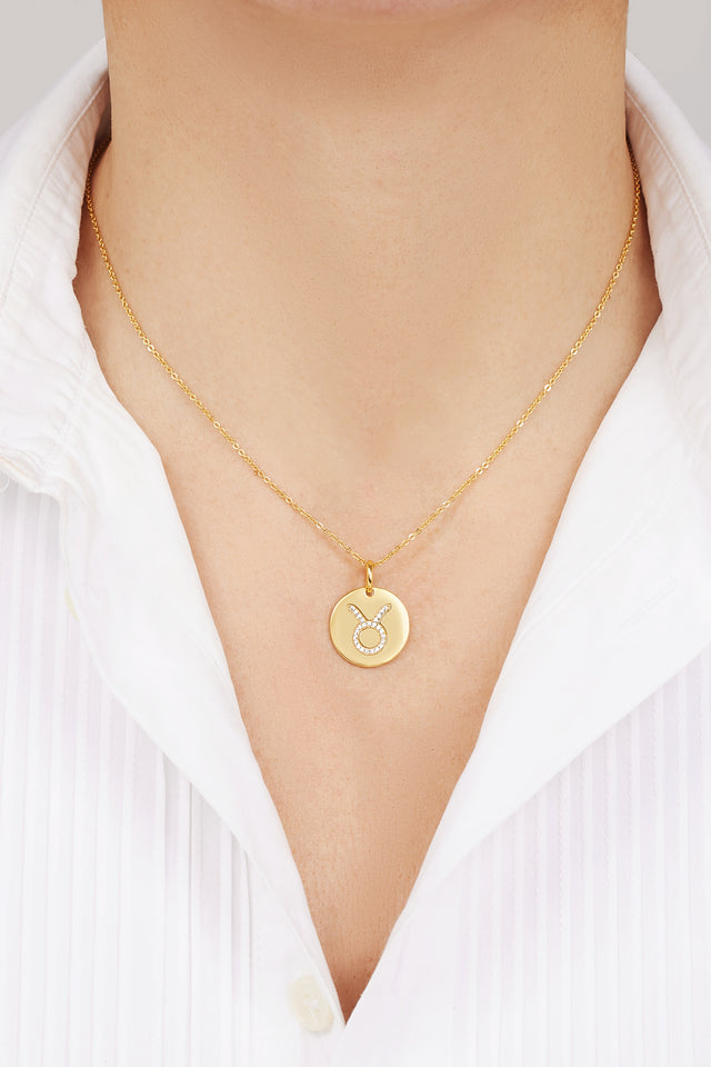 Taurus gold vermeil necklace