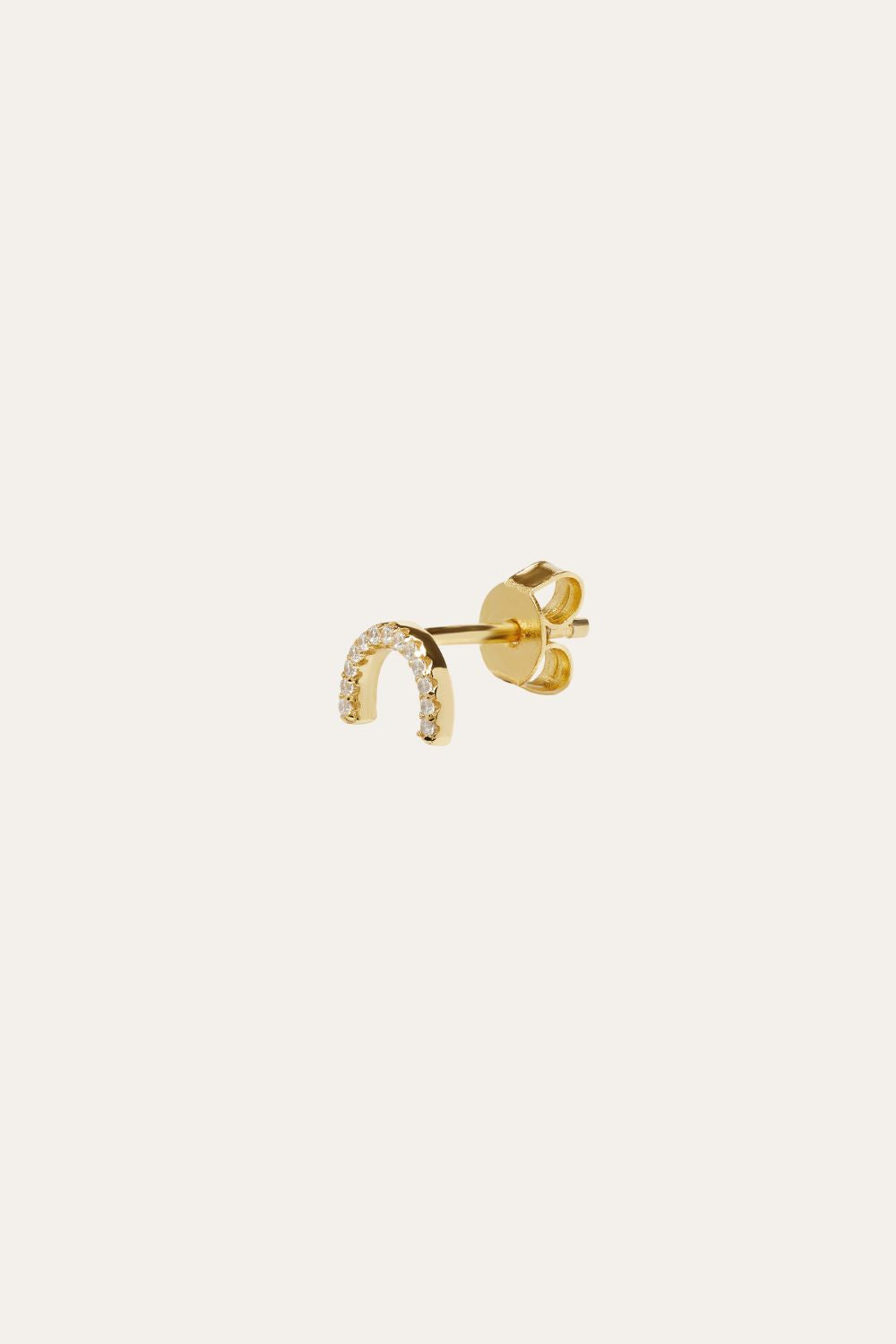 Half circle gold vermeil stud