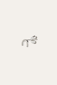 Half circle sterling silver stud