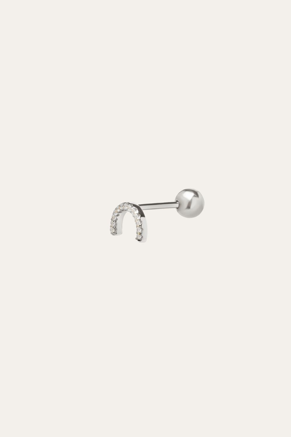 Half circle sterling silver stud (ball screw)