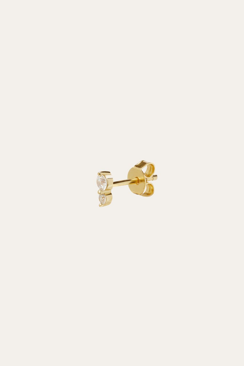 "True Love" double dot gold vermeil stud earring