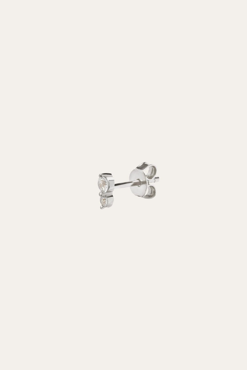 "True Love" double dot sterling silver stud earring
