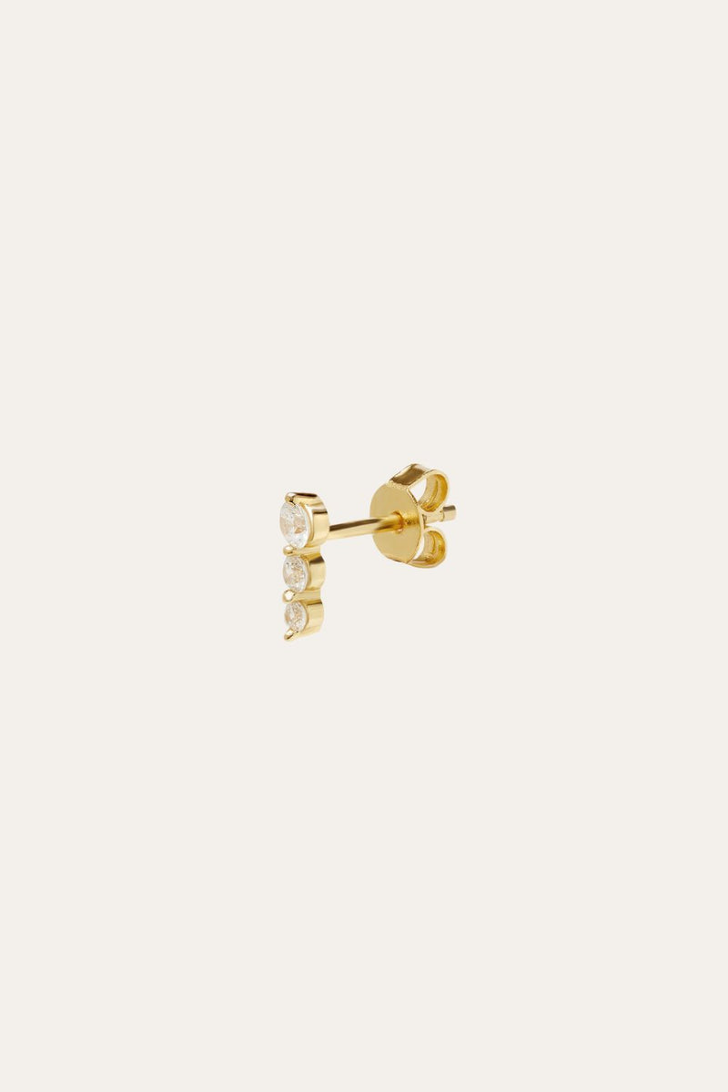 "True Love" triple dot gold vermeil stud earring