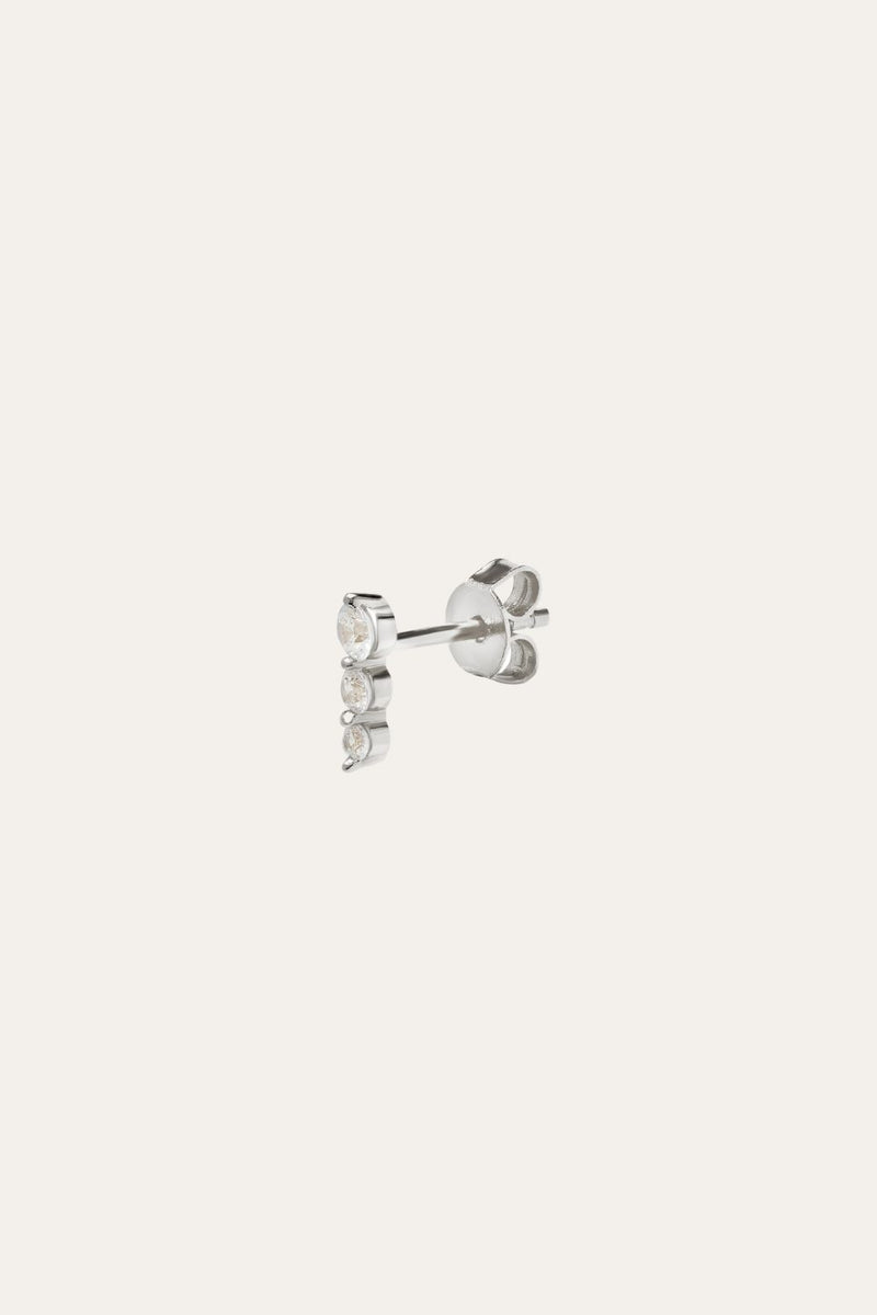 "True Love" triple dot sterling silver stud earring
