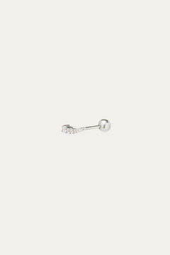 Croissant sterling silver stud earring (ball screw)