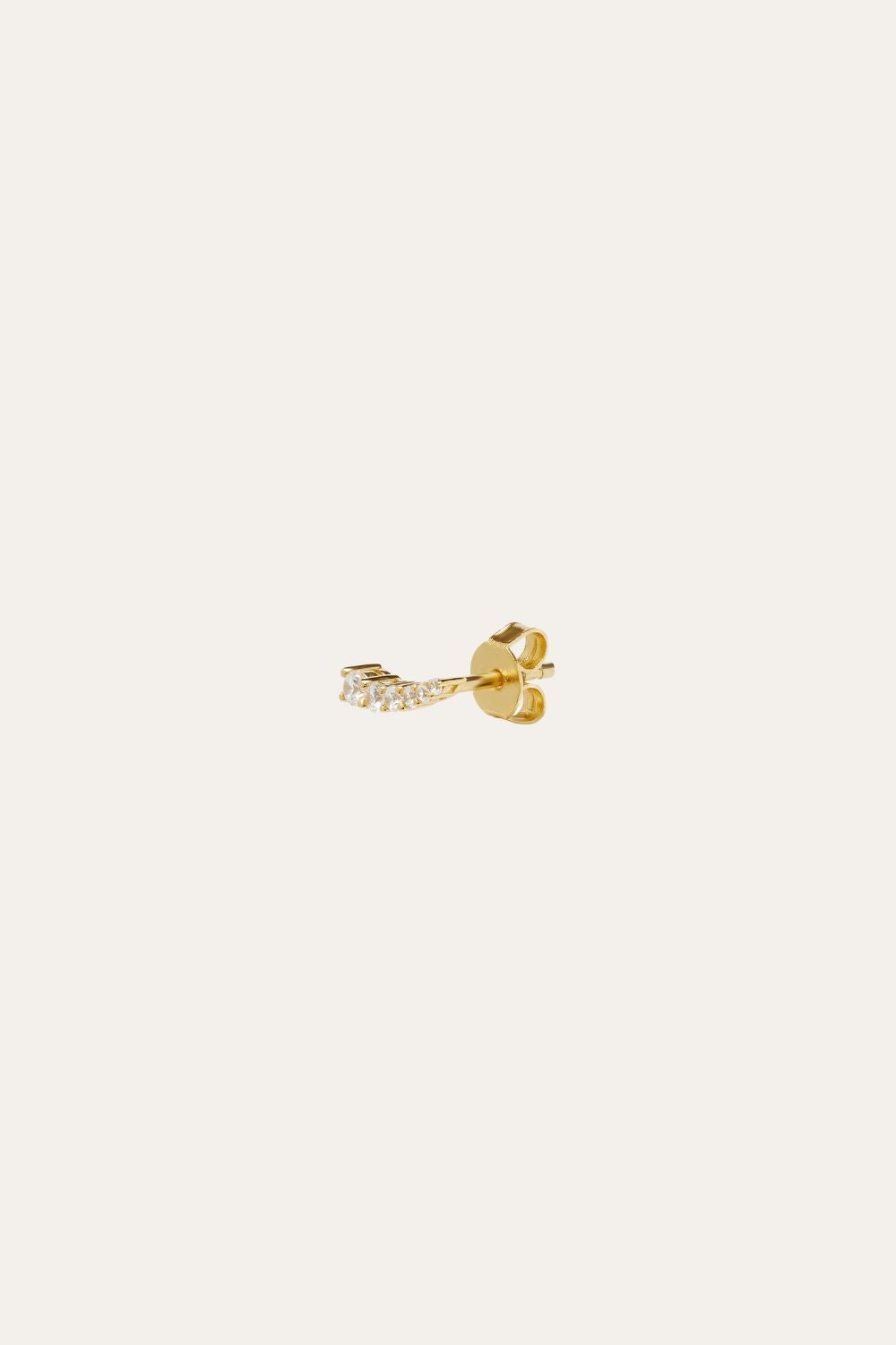 Croissant gold vermeil stud earring