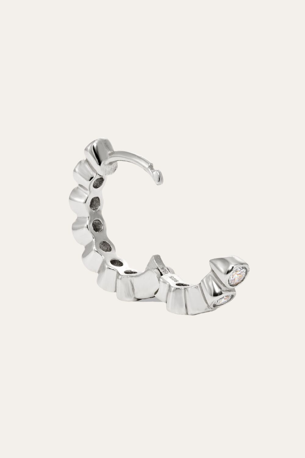 Lola 11 mm sterling silver huggie