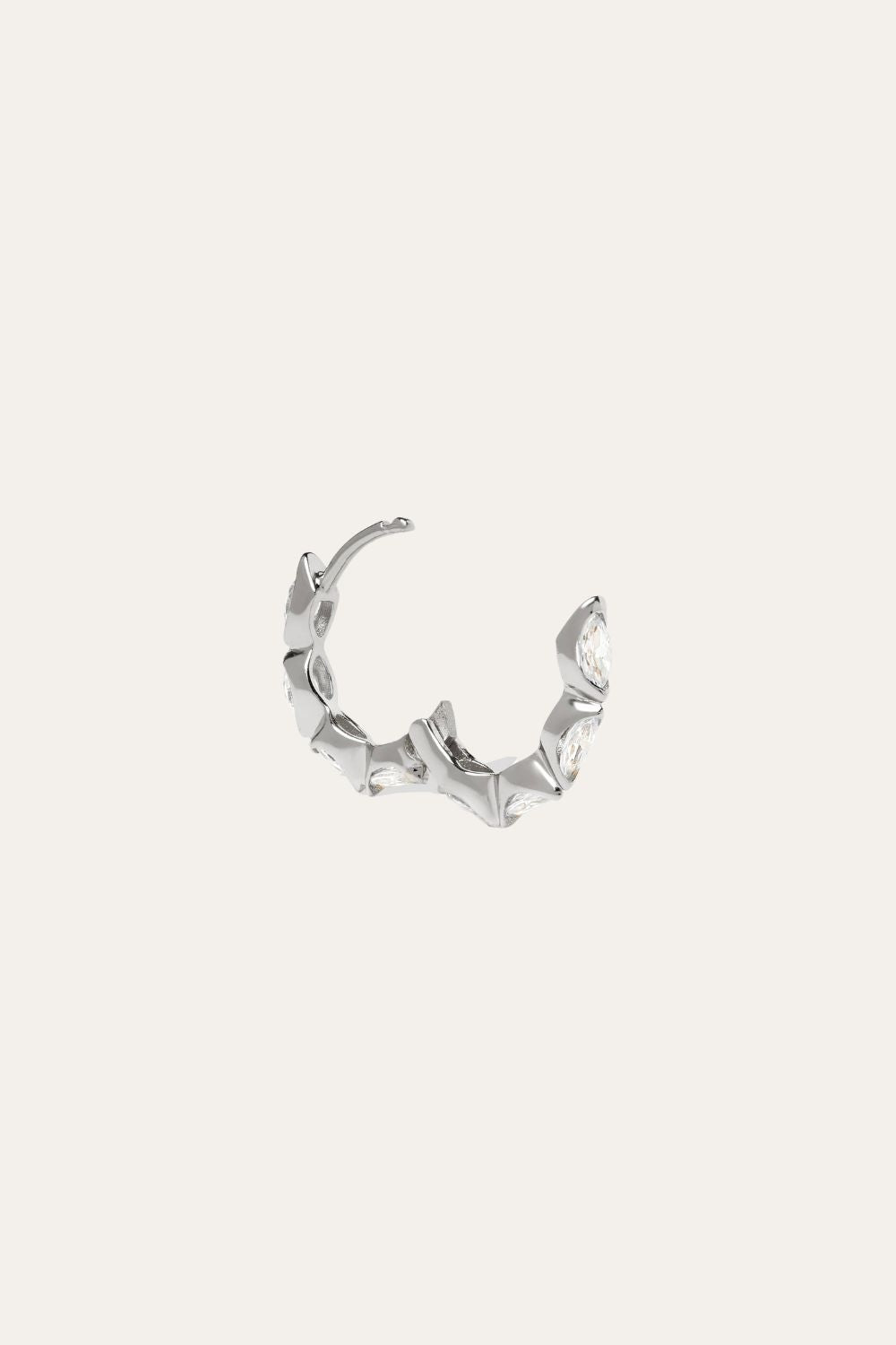 Tasha marquise 11mm sterling silver huggie