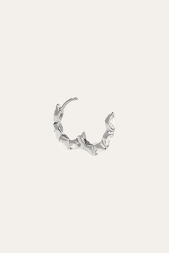 Tasha marquise 11mm sterling silver huggie