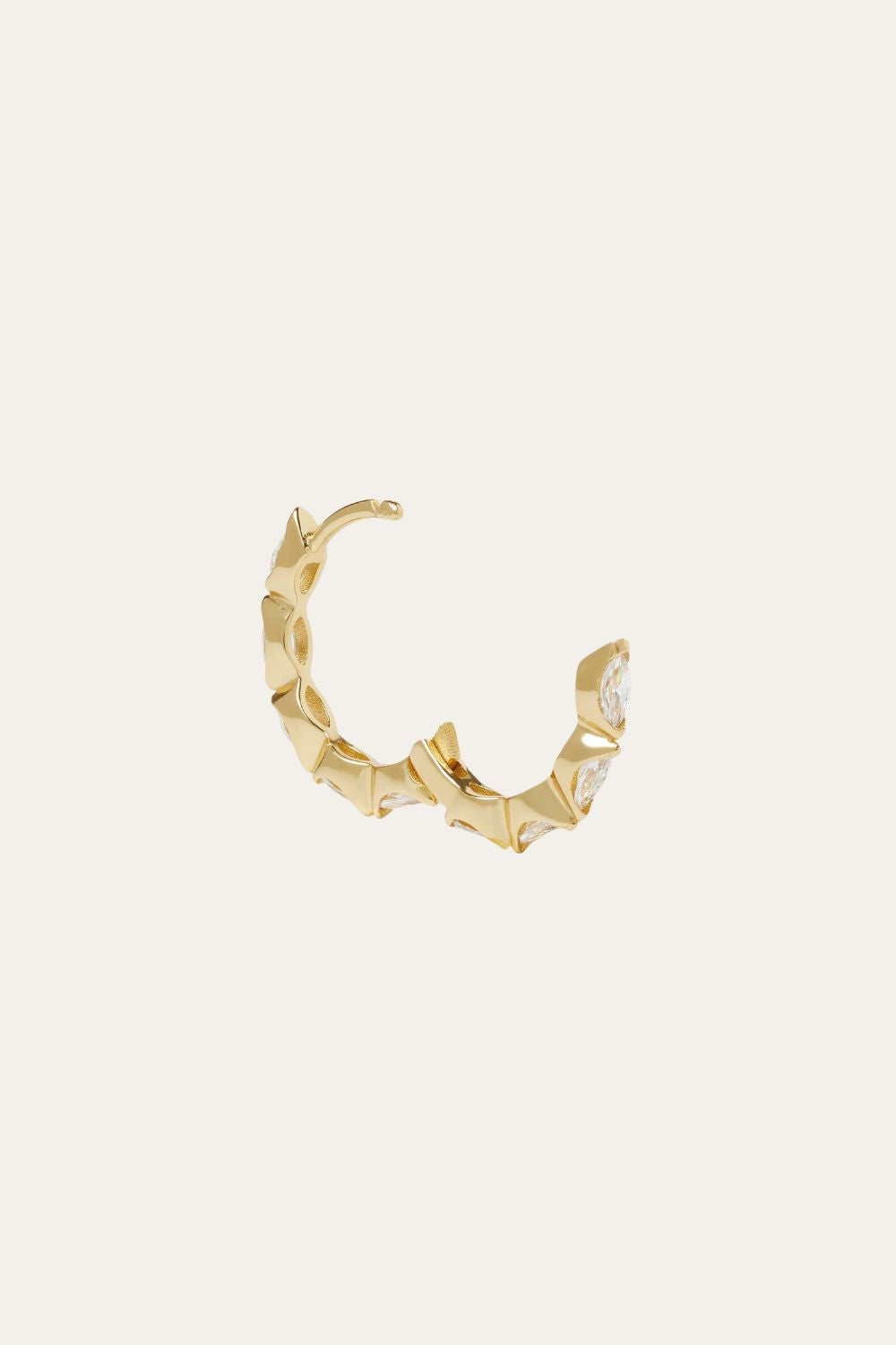 Tasha marquise 12.5mm gold vermeil huggie