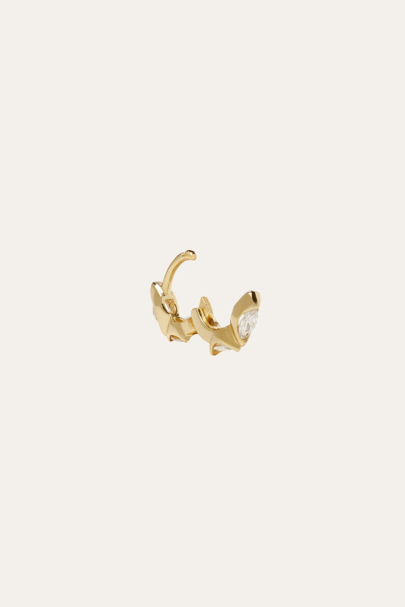 Tasha marquise 6.5mm gold vermeil huggie