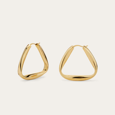 LOULOU TRIANGLE GOLD & SILVER HOOPS