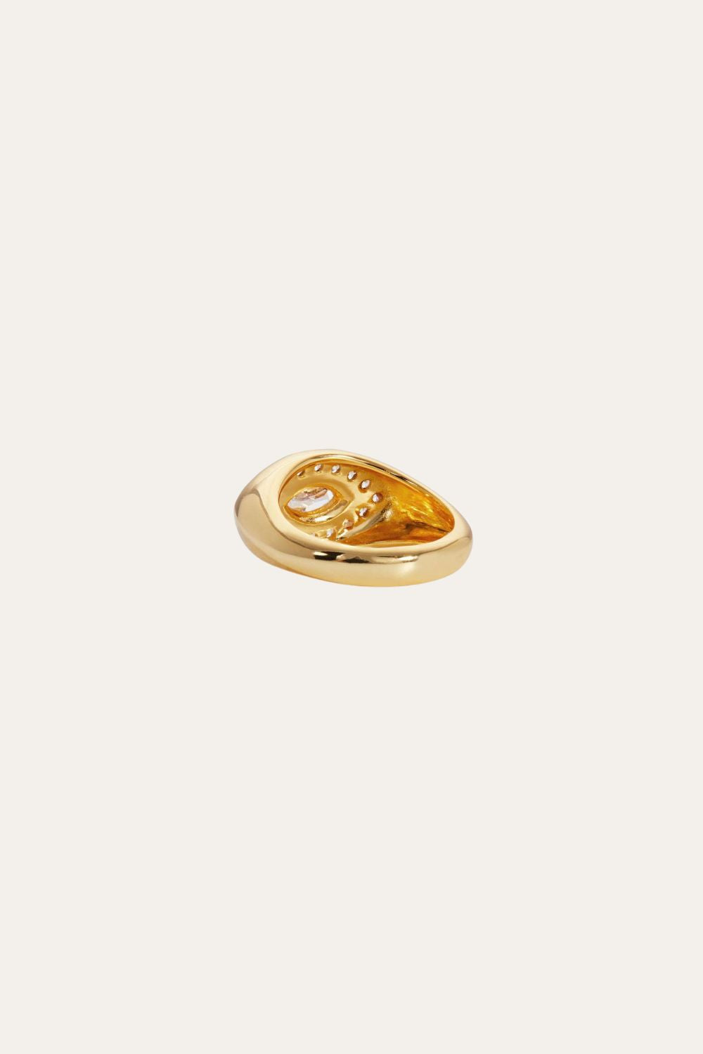 Evil eye gold vermeil signet ring