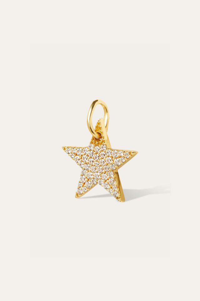 Mini star pave gold vermeil charm
