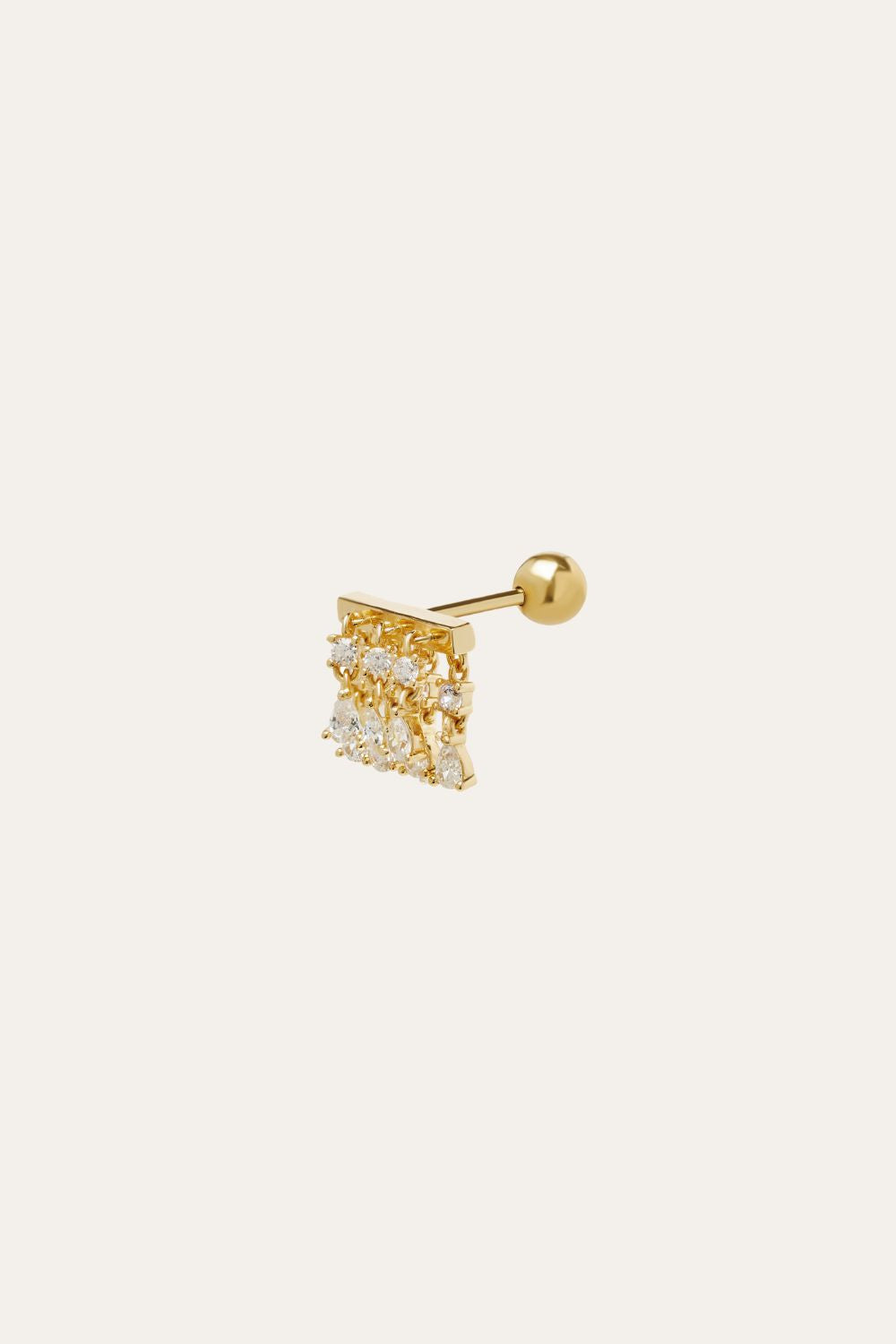 Charlie gold vermeil stud bar earring (ball screw)