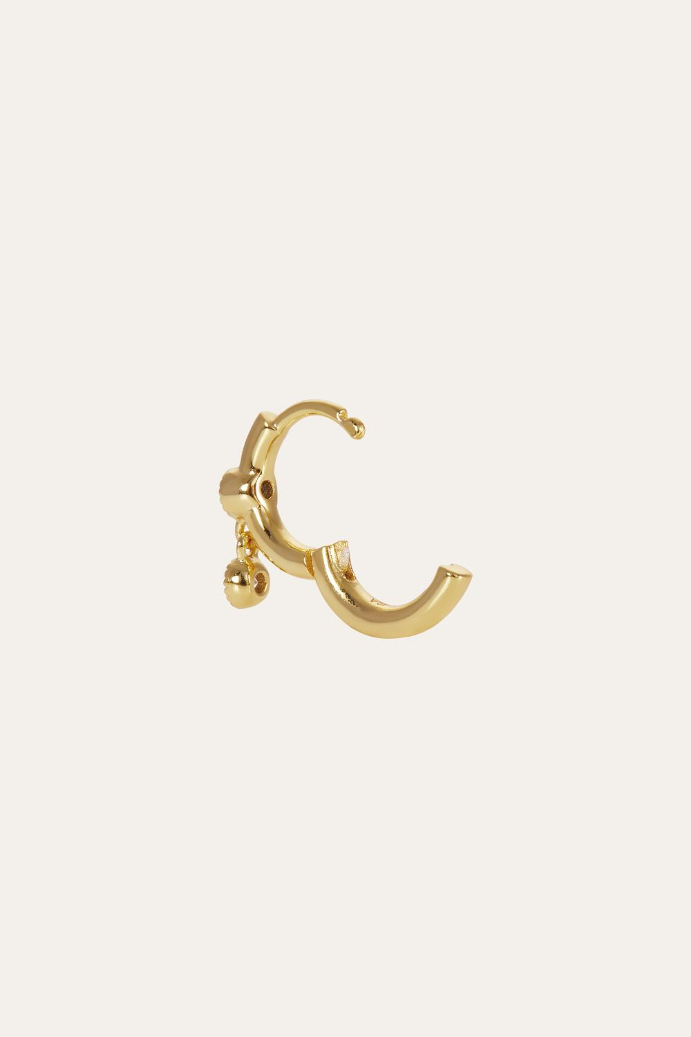 Simple shaker gold vermeil huggie