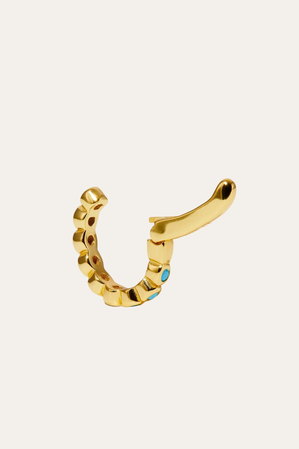 Large gold vermeil turquoise ear cuff