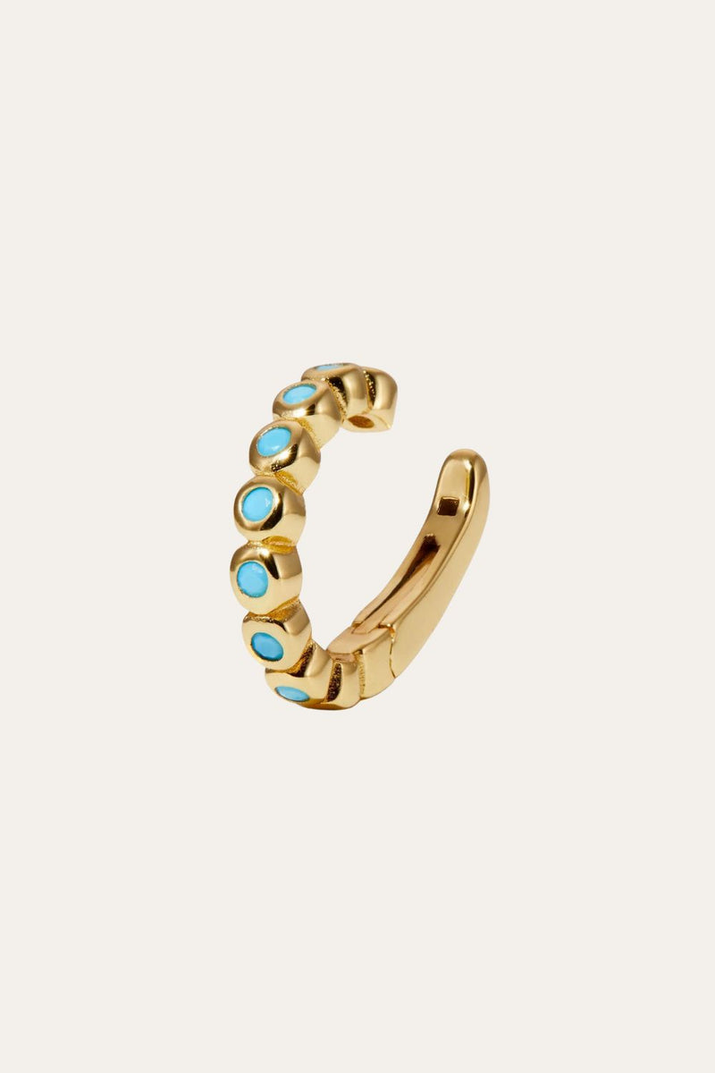 Large gold vermeil turquoise ear cuff