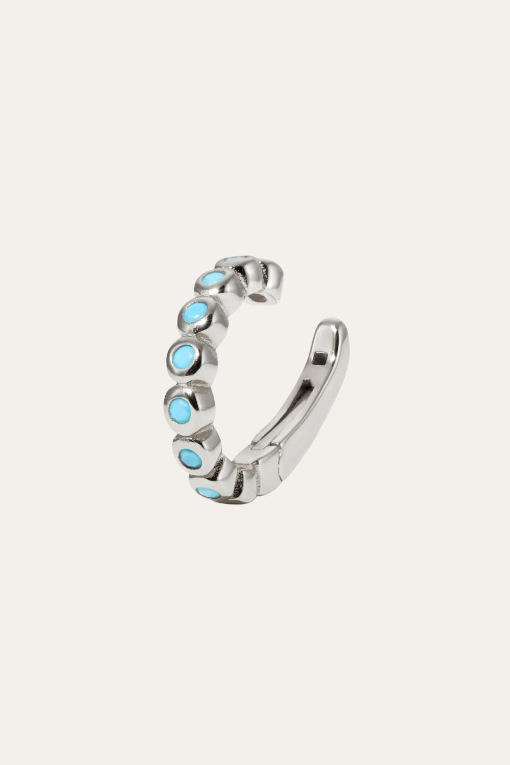 Large sterling silver ear turquoise cuff