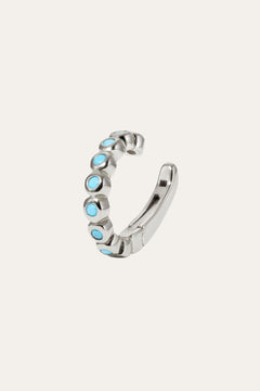 Large sterling silver ear turquoise cuff