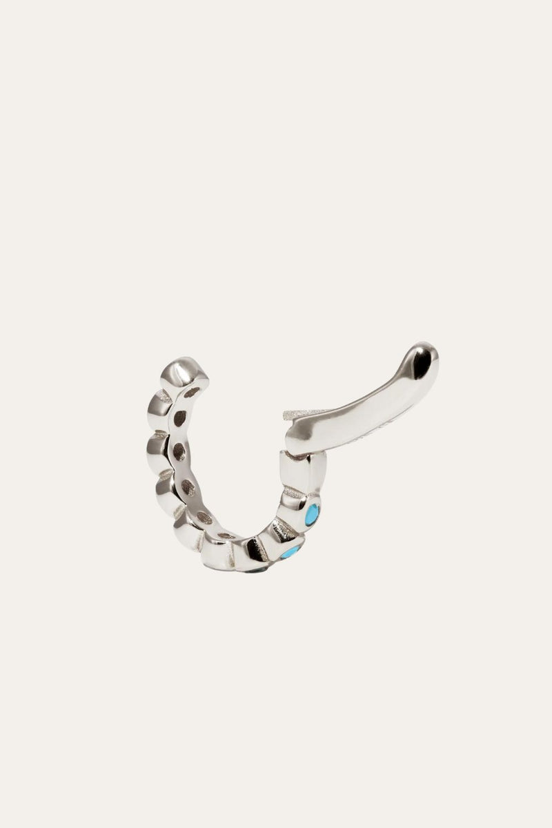 Large sterling silver ear turquoise cuff