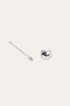 Marquise Fan malachite sterling silver stud (ball screw)