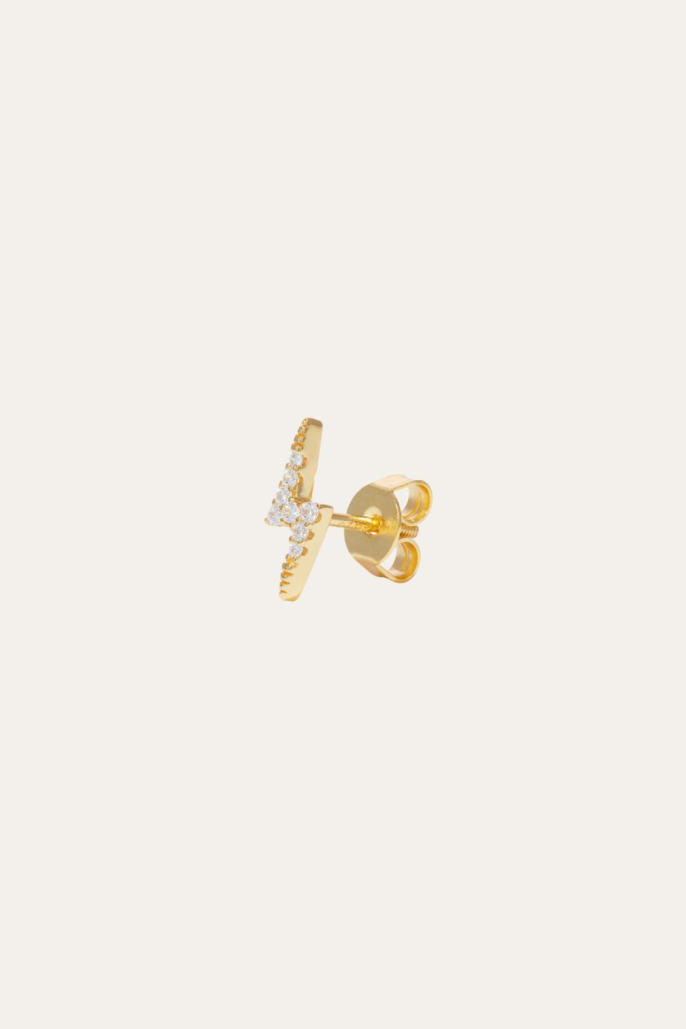 Lightning Bolt Gold Stud Earring | Galleria Armadoro
