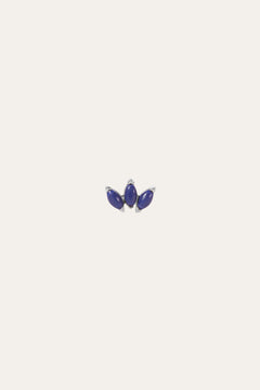 Marquise Fan lapis sterling silver stud