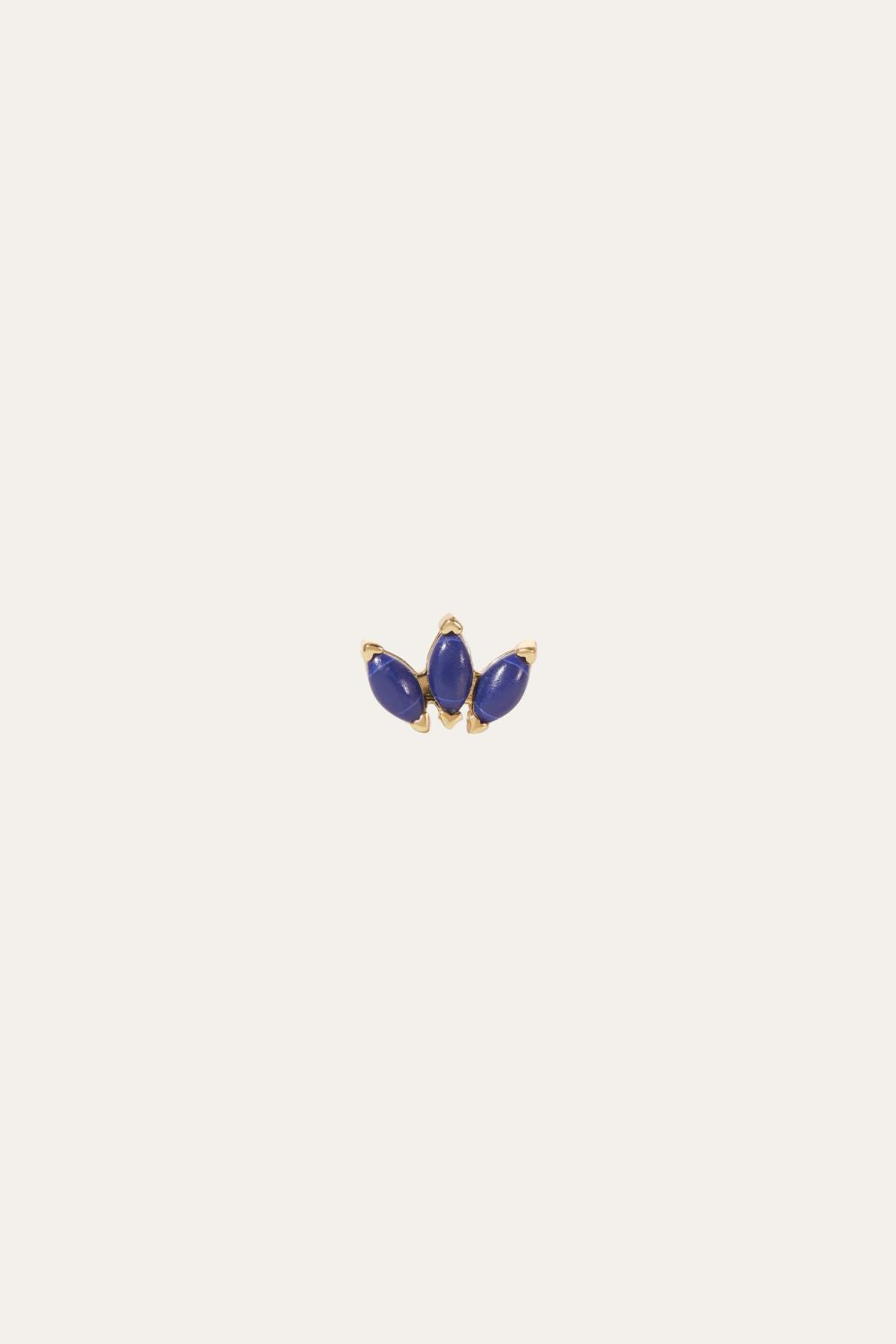 Marquise Fan lapis gold vermeil stud (ball screw)