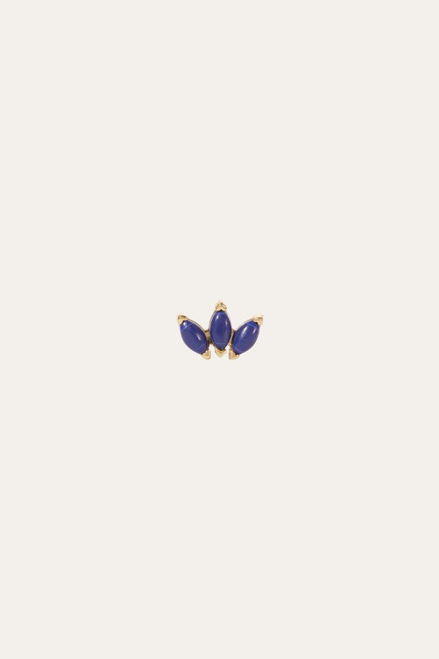 Marquise Fan lapis gold plated stud