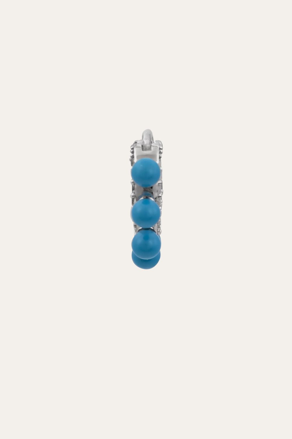 Coronet turquoise sterling silver huggie