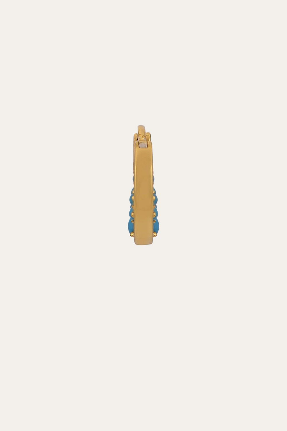 Crescent turquoise gold vermeil huggie