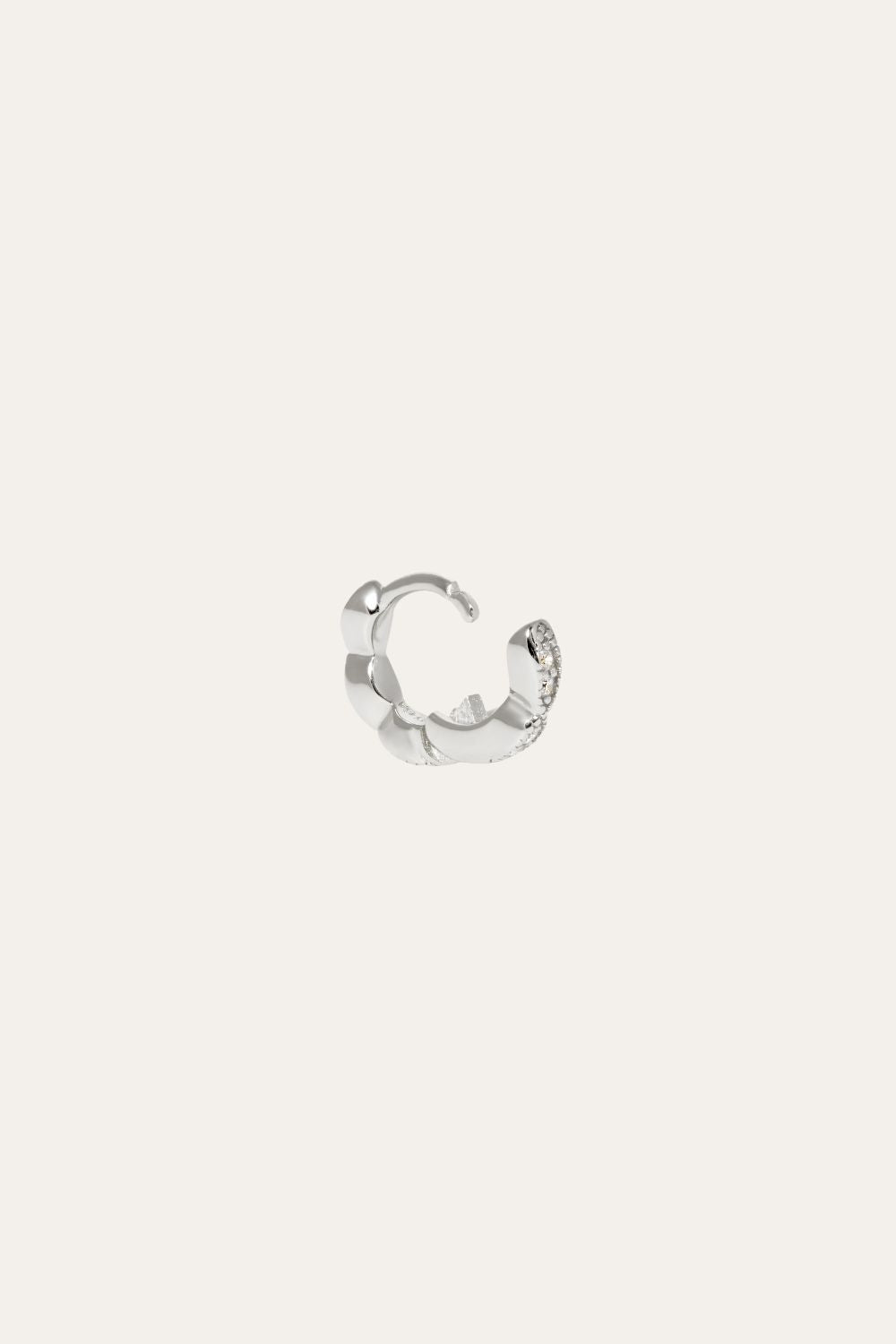 Tasha 6.5 mm sterling silver huggie