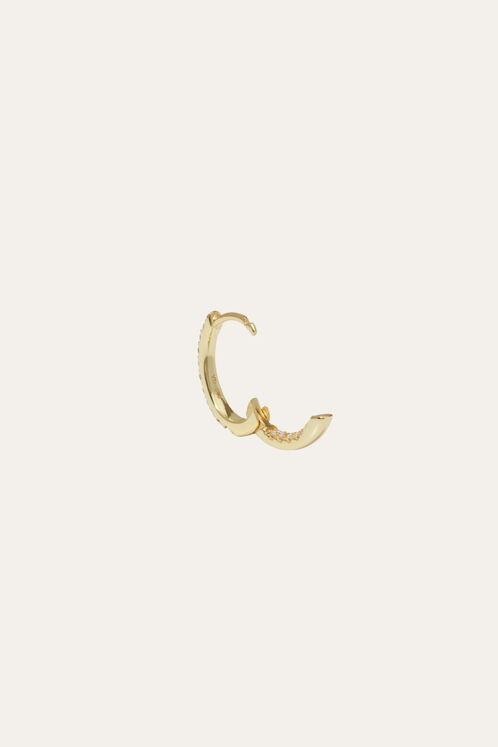 Oval gold vermeil huggie