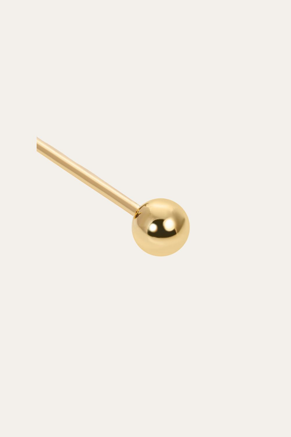 Bolt gold vermeil stud (ball screw)