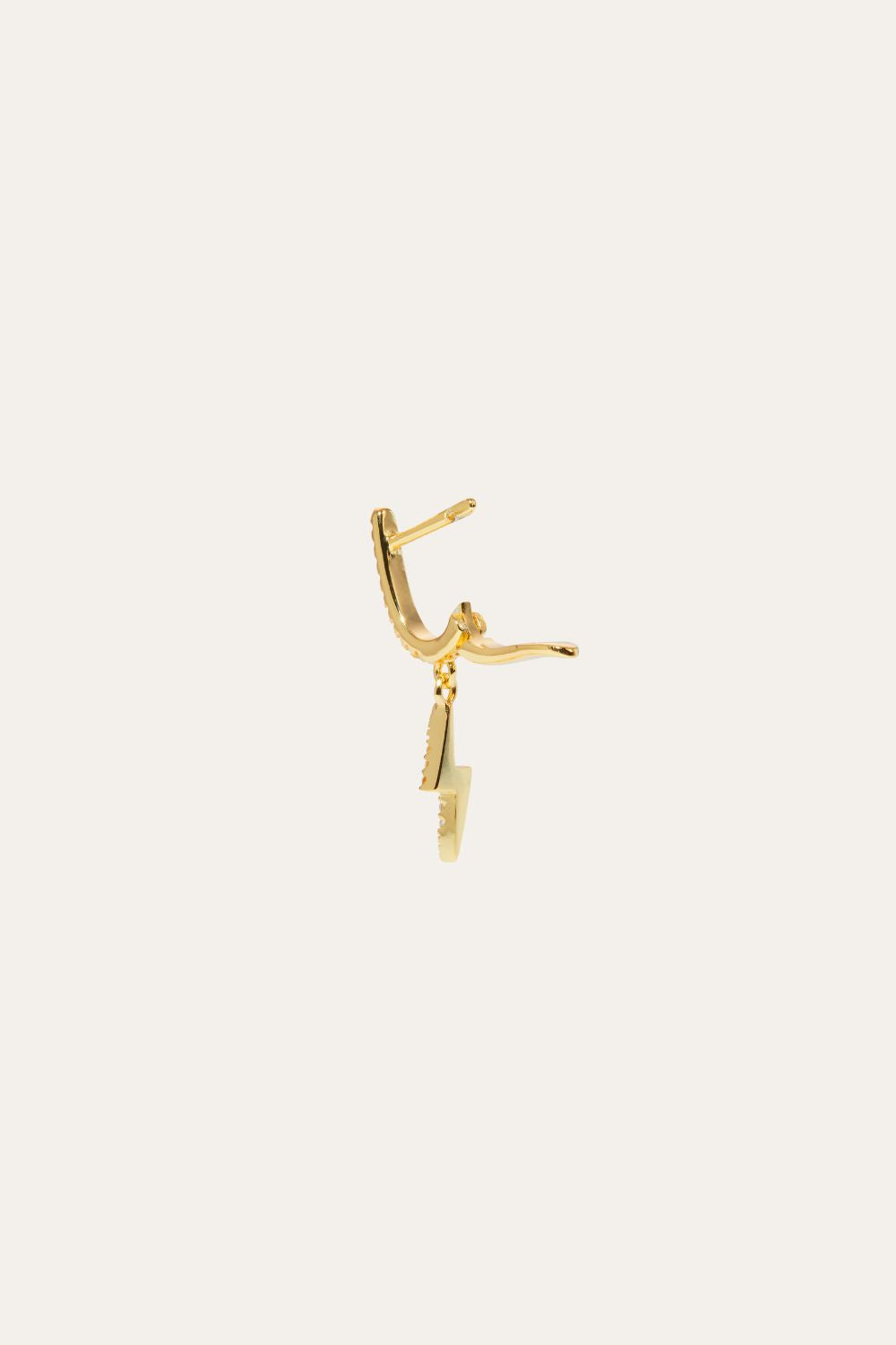 Hanging bolt gold vermeil earring