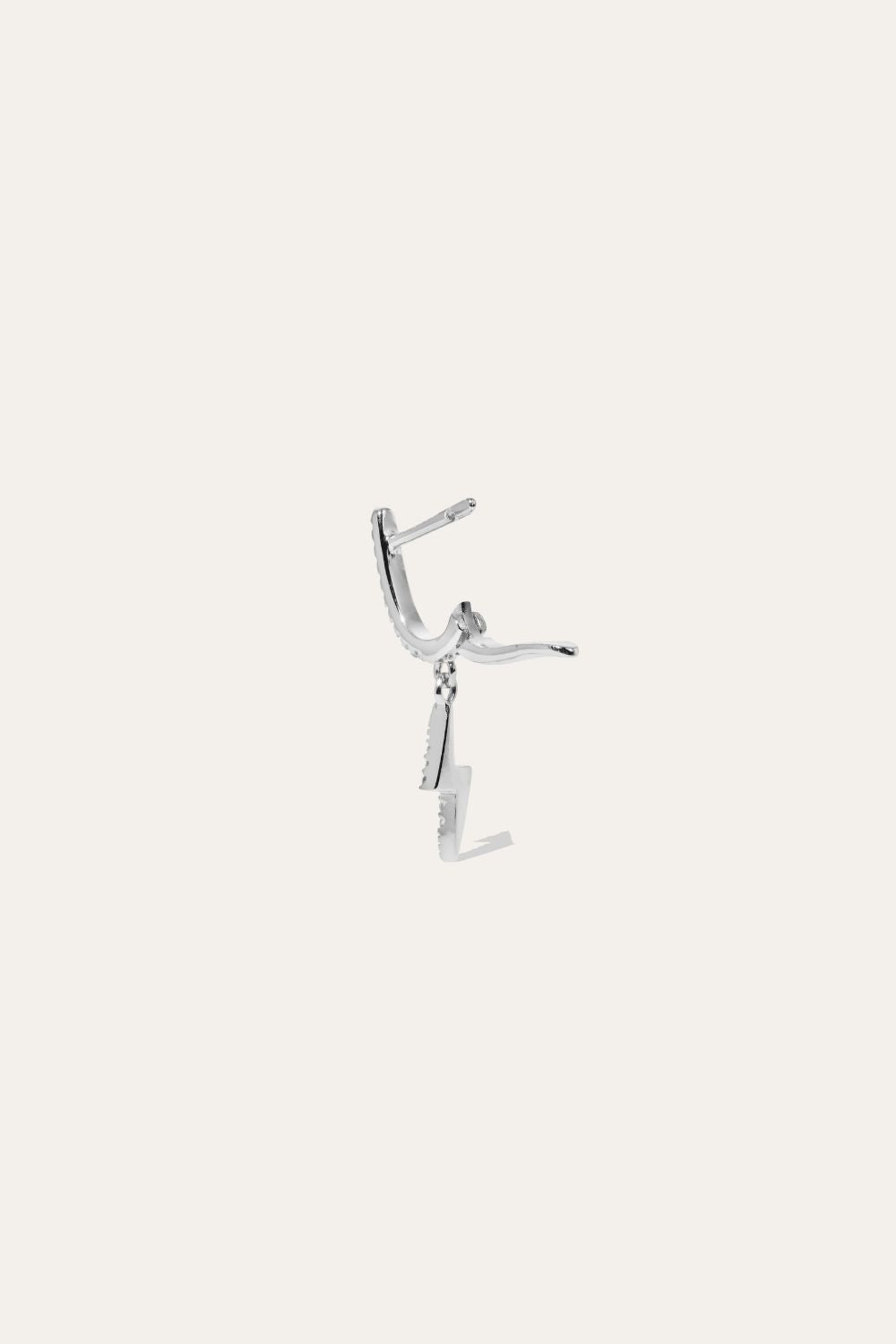 Hanging bolt sterling silver earring