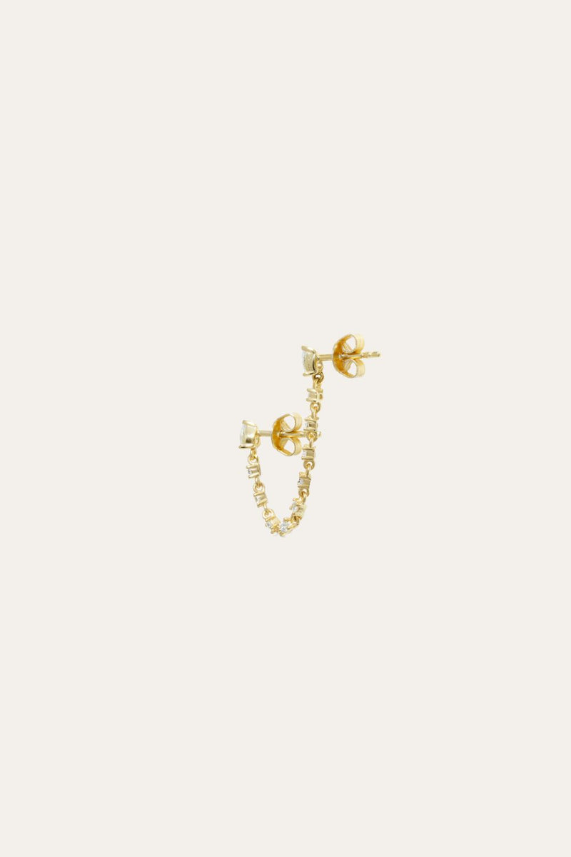 Rosie gold vermeil double stud earring