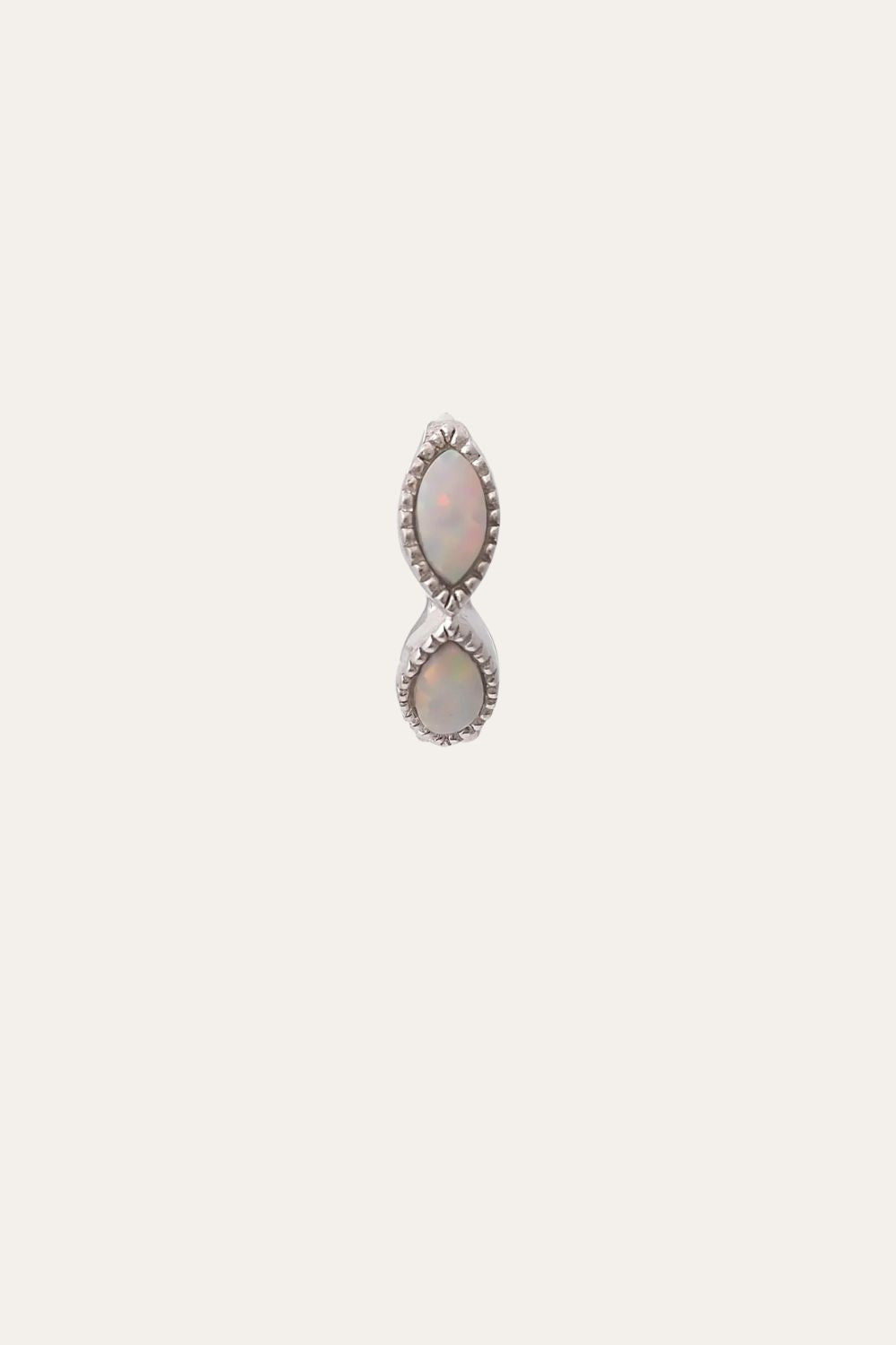 Marquise opal sterling silver huggie