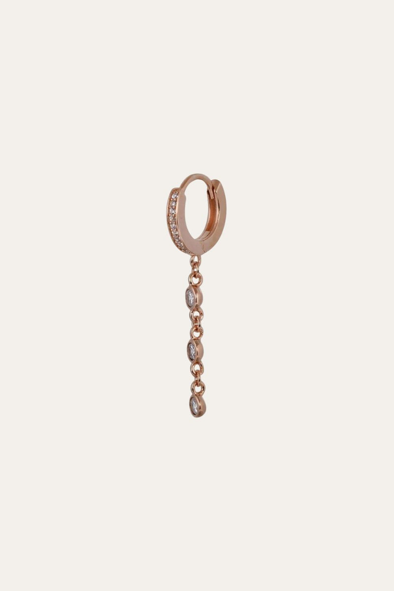 Waterfall pink gold vermeil huggie
