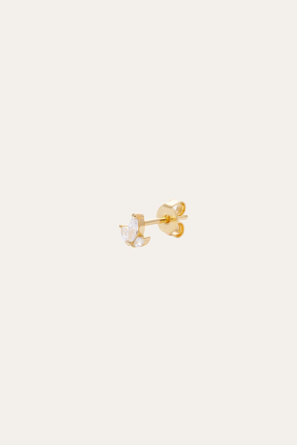 Mini Lotus gold vermeil stud earring