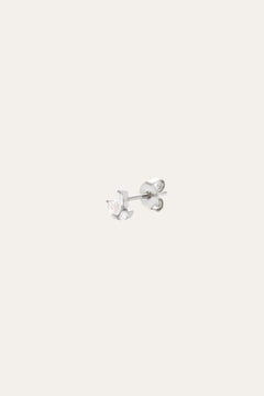 Mini Lotus sterling silver stud earring
