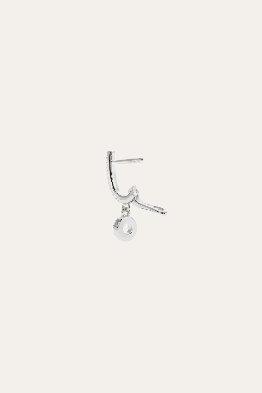 Hanging sun sterling silver earring