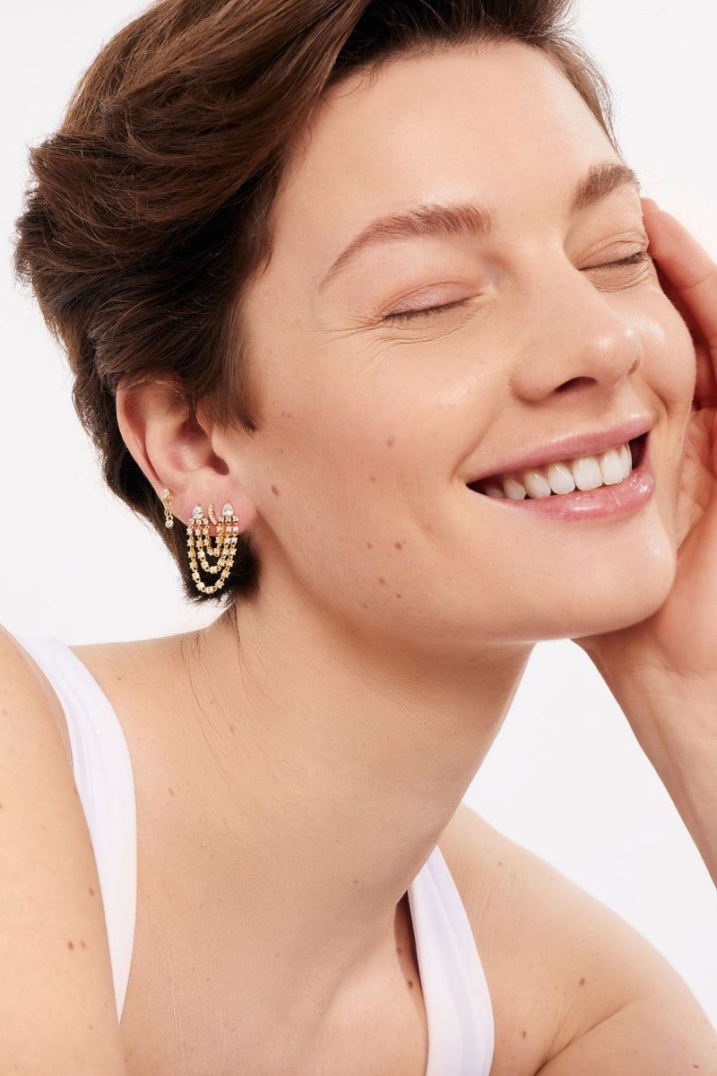 Super Rosie gold vermeil double stud