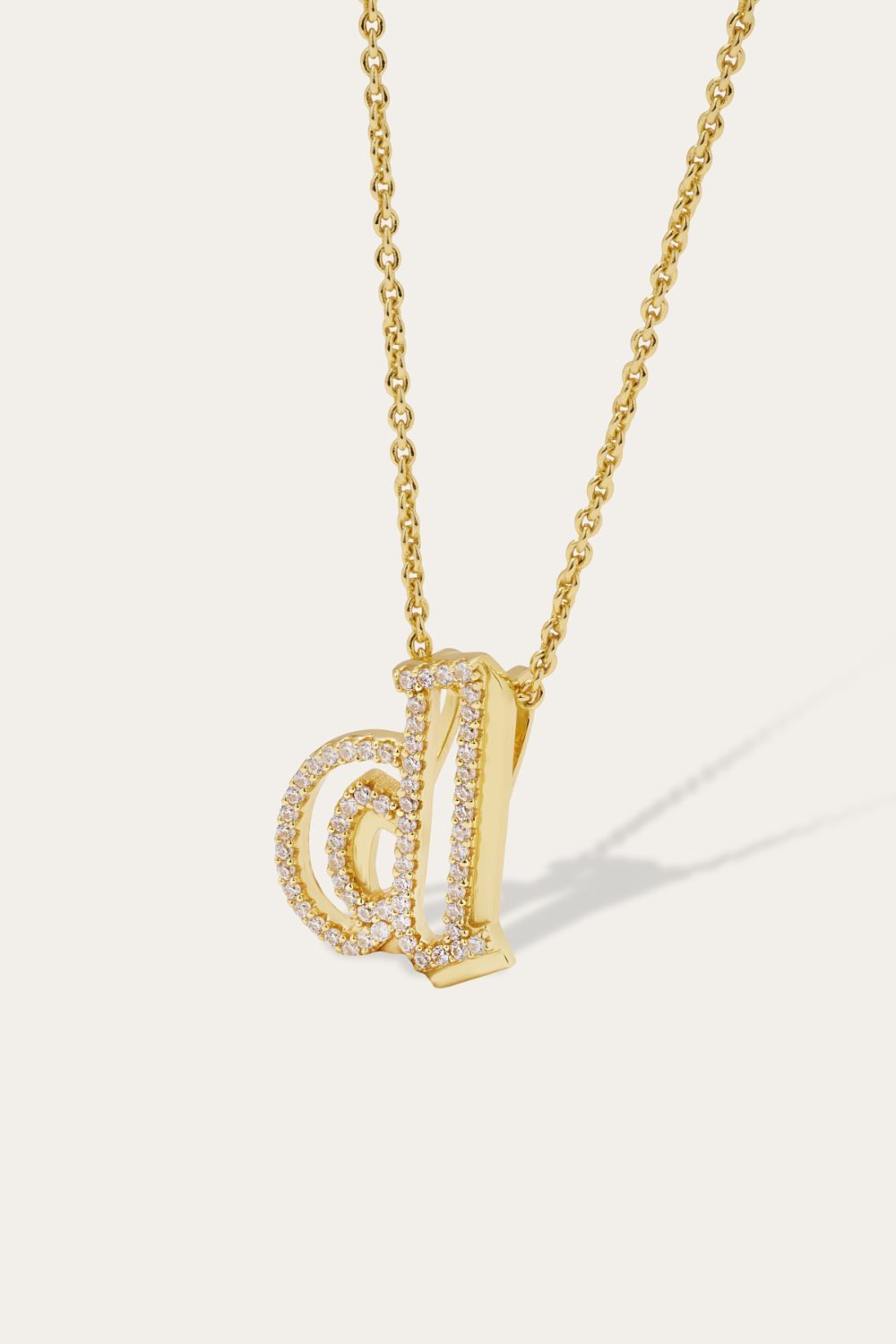 Gothic Initial Gold Vermeil Necklace