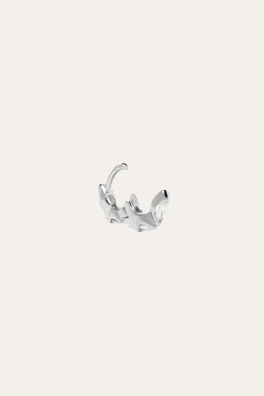 Tasha marquise 6.5mm sterling silver huggie